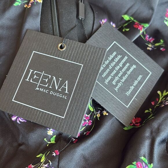 NWT Mac Duggal 55633 Keyhole Neck Bishop Sleeve Dress Size 8 $398 - Picture 7 of 7